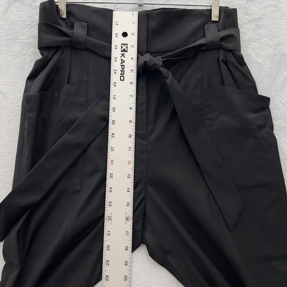 IRO Black 100% Wool Paxi Paperbag Tie Waist Trousers Pants Sz EUR 42 (34W) 0113 - Picture 11 of 14